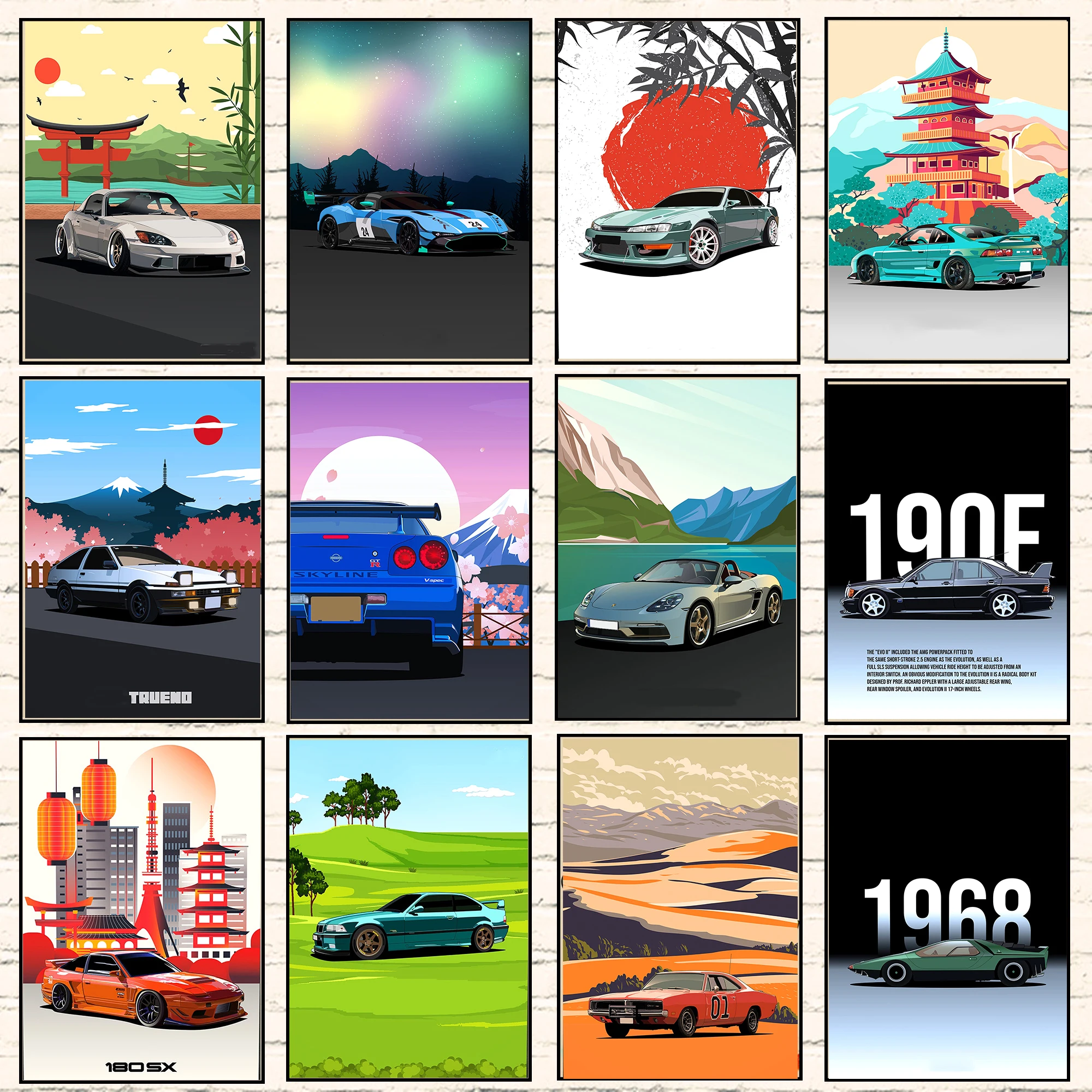 80s Travel Illustrator Neon Car Poster Sports Car GTR World Famous Car Painting Wall Art Kawaii Home Room Decor Canvas Posters
80s Travel Illustrator Neon Car Poster Sports Car GTR World Famous Car Painting Wall Art Kawaii Home Room Decor Canvas Posters