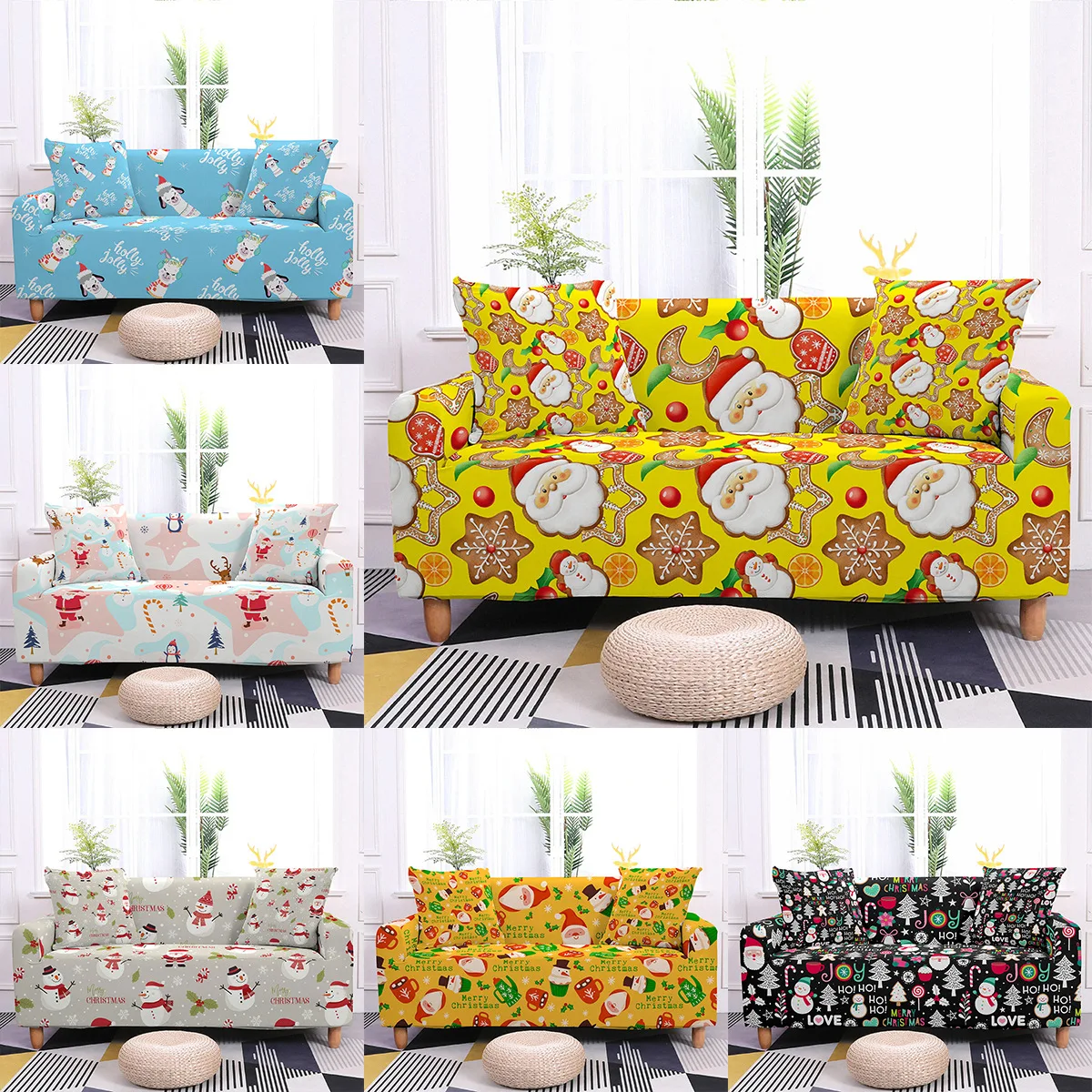 Cartoon Style Elastic One-piece All-inclusive Cough Cushion Cover Santa Claus Pattern Living Room Furniture Protector Washable
Cartoon Style Elastic One-piece All-inclusive Cough Cushion Cover Santa Claus Pattern Living Room Furniture Protector Washable
