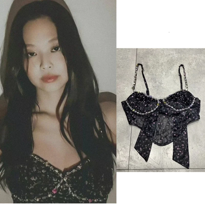 Kpop Jennie летние модные стразы кружевные майки с бантом Топы женские тонкие Топы на бретельках для ночного клуба пикантный Цветочный жилет с о...
Kpop Jennie летние модные стразы кружевные майки с бантом Топы женские тонкие Топы на бретельках для ночного клуба пикантный Цветочный жилет с о...