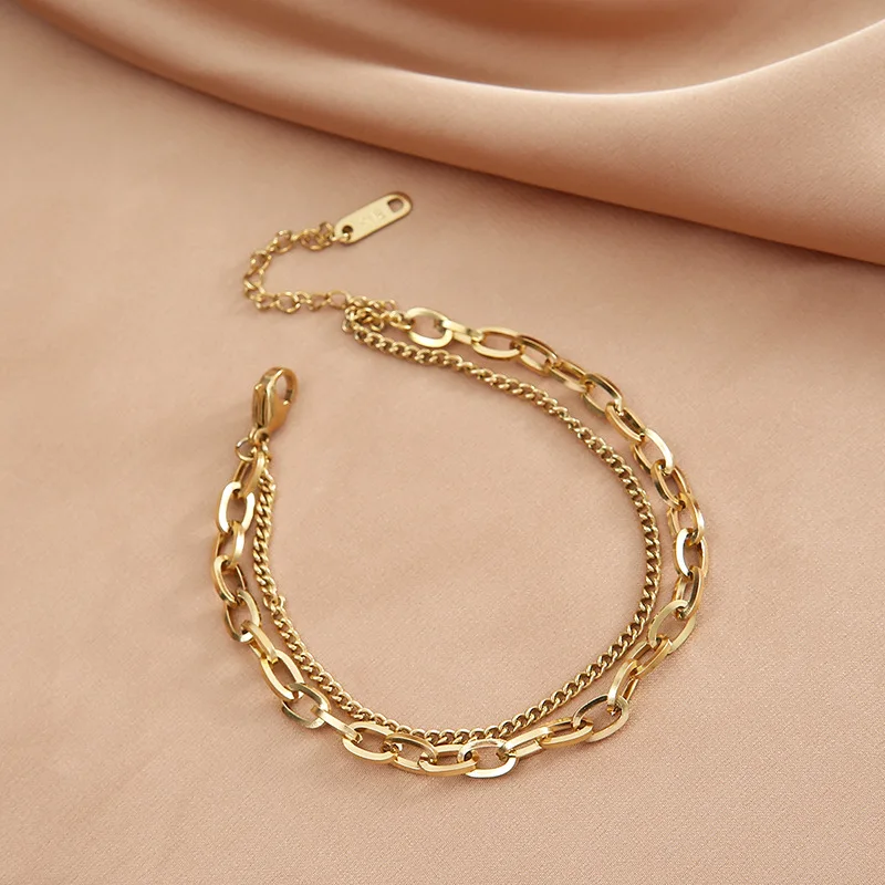 Vintage Luxury Stainless Steel Punk Gold Color 2 Layer Charm Bracelet Party Personality Men Women Fashion Jewelry Couple Gift
Vintage Luxury Stainless Steel Punk Gold Color 2 Layer Charm Bracelet Party Personality Men Women Fashion Jewelry Couple Gift