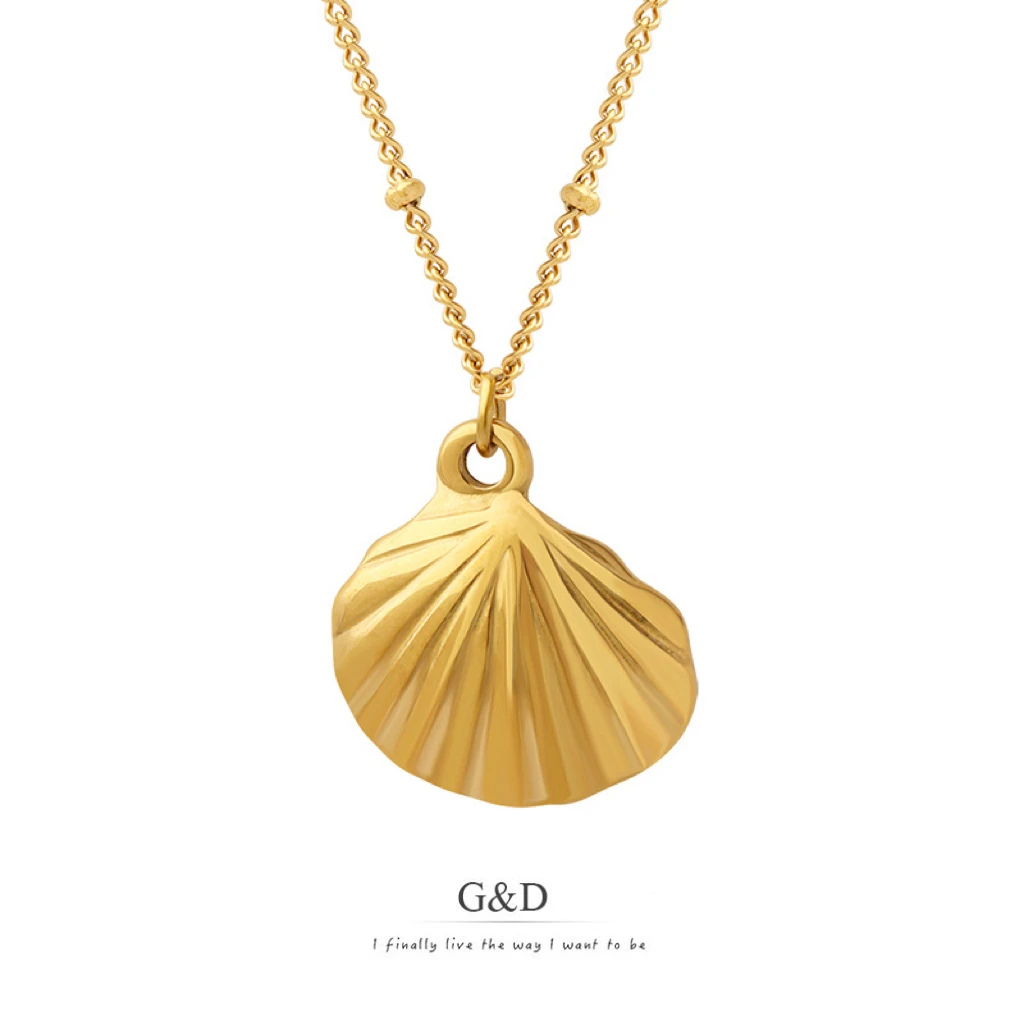 G&D Korean Trendy Gold Color Plated Stainless Steel Shell Pendant Necklace for Women Jewelry Gift Non-fadding Waterproof
G&D Korean Trendy Gold Color Plated Stainless Steel Shell Pendant Necklace for Women Jewelry Gift Non-fadding Waterproof