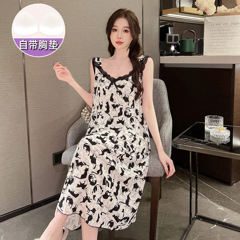 2023 Summer Plus Size Sexy Spaghetti Strap Modal Print Nightgowns for Women Korean Cute Sleepwear Nightdress Night Dress Nighty
2023 Summer Plus Size Sexy Spaghetti Strap Modal Print Nightgowns for Women Korean Cute Sleepwear Nightdress Night Dress Nighty