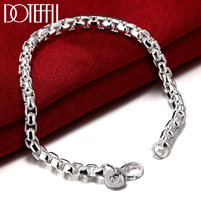 DOTEFFIL 925 Sterling Silver 5mm Round Box Chain Bracelet For Woman Man Charm Wedding Engagement Fashion Party Jewelry
DOTEFFIL 925 Sterling Silver 5mm Round Box Chain Bracelet For Woman Man Charm Wedding Engagement Fashion Party Jewelry