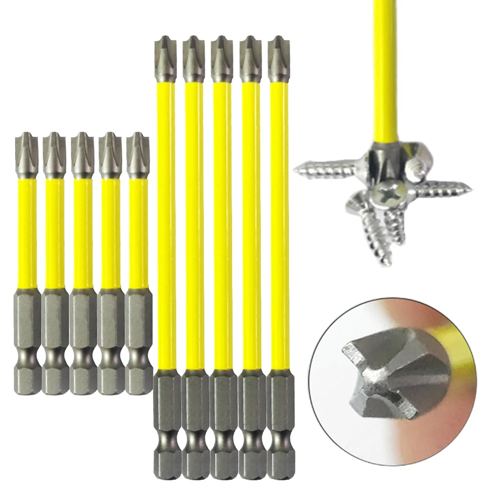 10pcs FPH2 65-110mm Magnetic Special Slotted Cross Screwdriver Bit Alloy Steel Anti-rust Bit For Electrician Hand Tools
10pcs FPH2 65-110mm Magnetic Special Slotted Cross Screwdriver Bit Alloy Steel Anti-rust Bit For Electrician Hand Tools