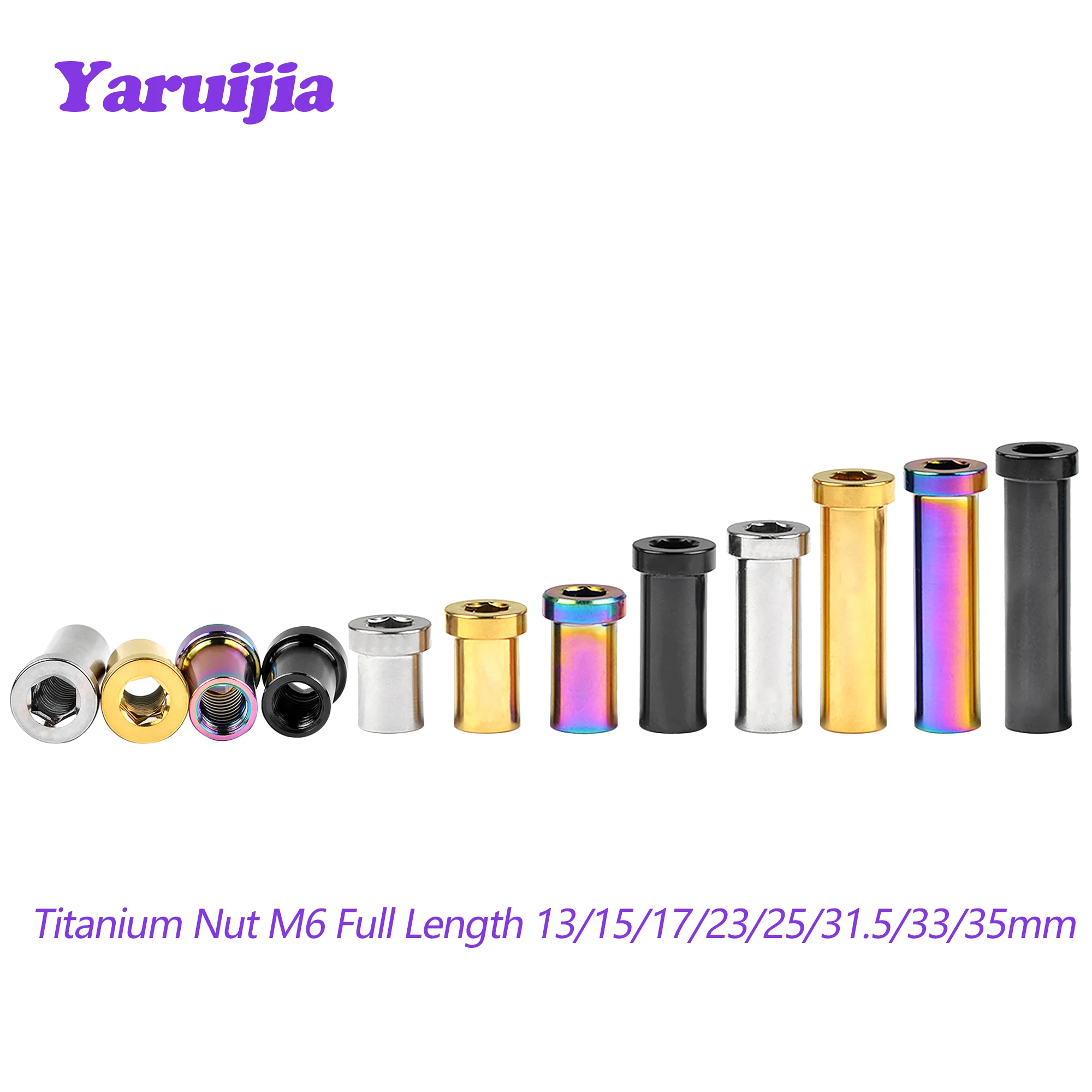 Yaruijia Titanium Nut M6 Full Length 13/15/17/23/25/31.5/33/35mm for Bicycle Brake Caliper C Clamp Fix Titanium Fastener
Yaruijia Titanium Nut M6 Full Length 13/15/17/23/25/31.5/33/35mm for Bicycle Brake Caliper C Clamp Fix Titanium Fastener