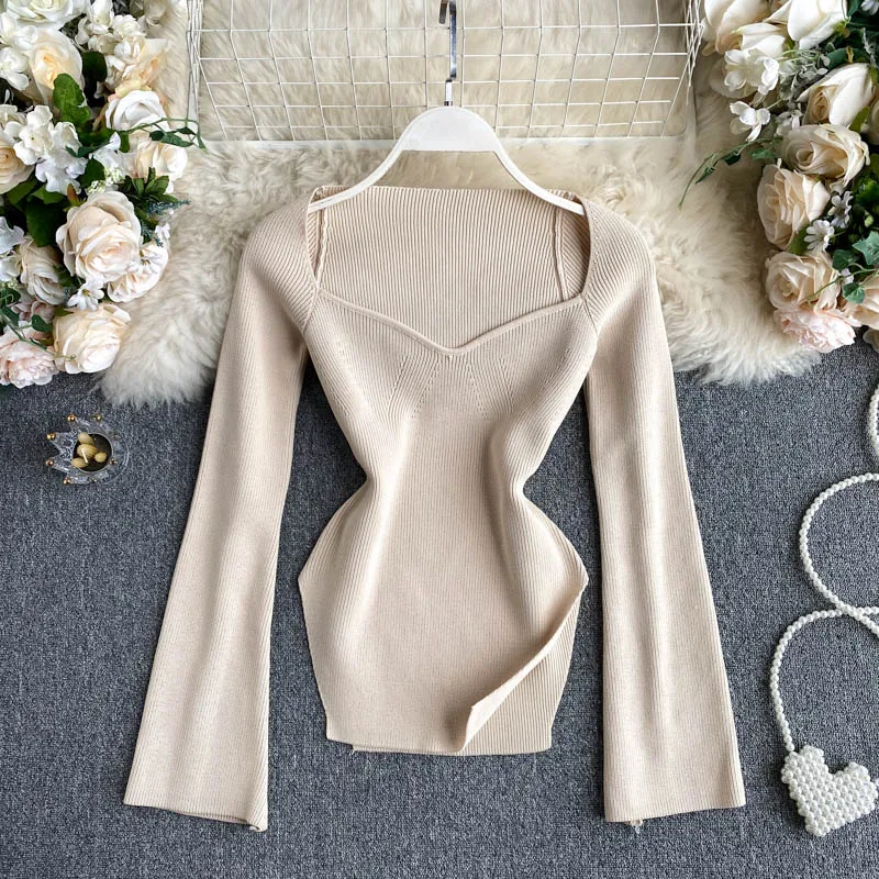 Croysier Knitted Sweater Pullover Square Neck Tops Women 2021 Fashion Women Clothing Long Sleeve Top Woman Sweaters Pullovers
Croysier Knitted Sweater Pullover Square Neck Tops Women 2021 Fashion Women Clothing Long Sleeve Top Woman Sweaters Pullovers