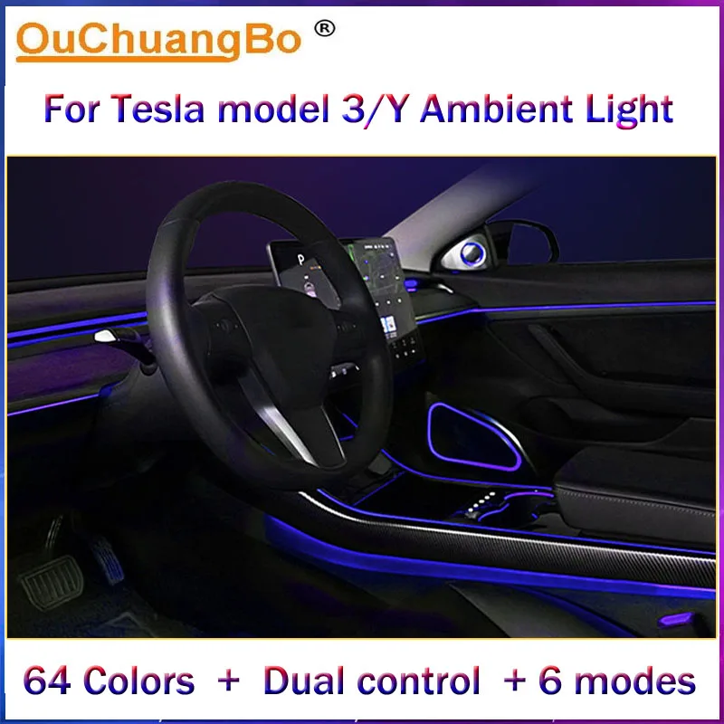 Ouchuangbo ambient lamp lights for Tesla model 3/Y 2019-2021 64 colors atmosphere light interior mood upgrade original factory
Ouchuangbo ambient lamp lights for Tesla model 3/Y 2019-2021 64 colors atmosphere light interior mood upgrade original factory