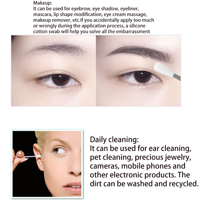 4Pcs Reusable Silicone Cotton Swabs with Case Mirror Washable Ear Cleaning Buds Drop Shipping
4Pcs Reusable Silicone Cotton Swabs with Case Mirror Washable Ear Cleaning Buds Drop Shipping