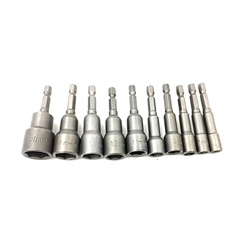 Hot 10Pcs 6-15Mm Nuts Driver Drill Bits Tools Set Magnetic Extension Metric Socket Wrench Screw Drill Bit Holder 1/4Inch Hex
Hot 10Pcs 6-15Mm Nuts Driver Drill Bits Tools Set Magnetic Extension Metric Socket Wrench Screw Drill Bit Holder 1/4Inch Hex
