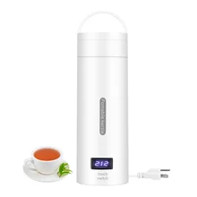 Small Electric Tea Kettle Travel Portable Mini Coffee Kettle, 4 Variable Presets, Personal Hot Water Boiler 304 Stainless Steel