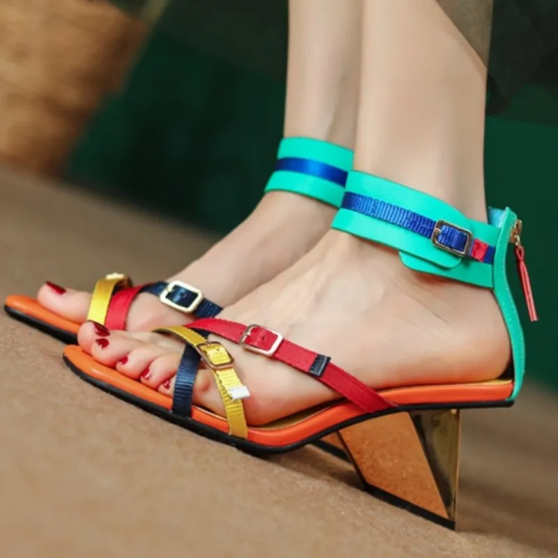 Dilalula 2022 European America Style Strange Heels Mixed Color Sandals Ladies Back Strap Gladiator Summer Party Dating Shoes
Dilalula 2022 European America Style Strange Heels Mixed Color Sandals Ladies Back Strap Gladiator Summer Party Dating Shoes
