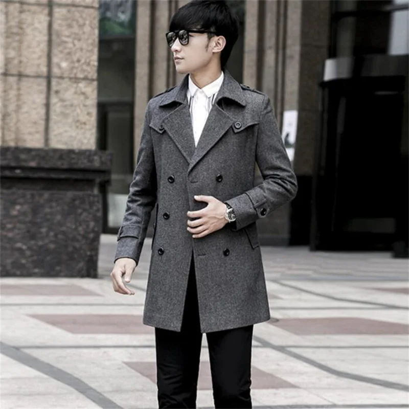 Woolen Coat Men'S British Style Mid-Length Double-Breasted Twill Korean Version Trend Casual Sobretudo Feminino Masculino Elegan
Woolen Coat Men'S British Style Mid-Length Double-Breasted Twill Korean Version Trend Casual Sobretudo Feminino Masculino Elegan