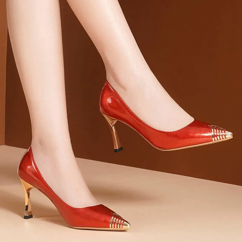 Luxury Wine Red Party Women's Pumps New Spring Elegant Pointed Toe Thin Heels 7 CM Office Lady Mix Color PU Single
Luxury Wine Red Party Women's Pumps New Spring Elegant Pointed Toe Thin Heels 7 CM Office Lady Mix Color PU Single