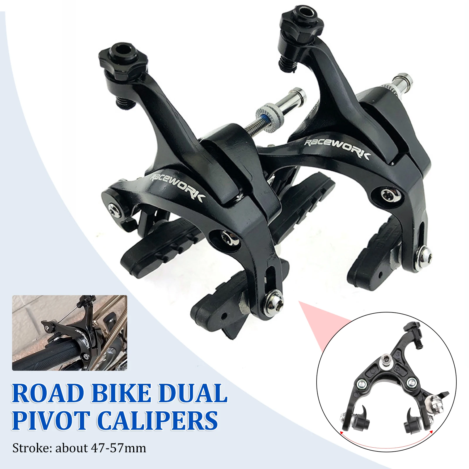 Racing Bike Road Bike Dual Pivot Brake Calipers Bicycle Aluminum Side Pull Caliper Front&Rear Caliper With Brake Pads Bike Parts
Racing Bike Road Bike Dual Pivot Brake Calipers Bicycle Aluminum Side Pull Caliper Front&Rear Caliper With Brake Pads Bike Parts