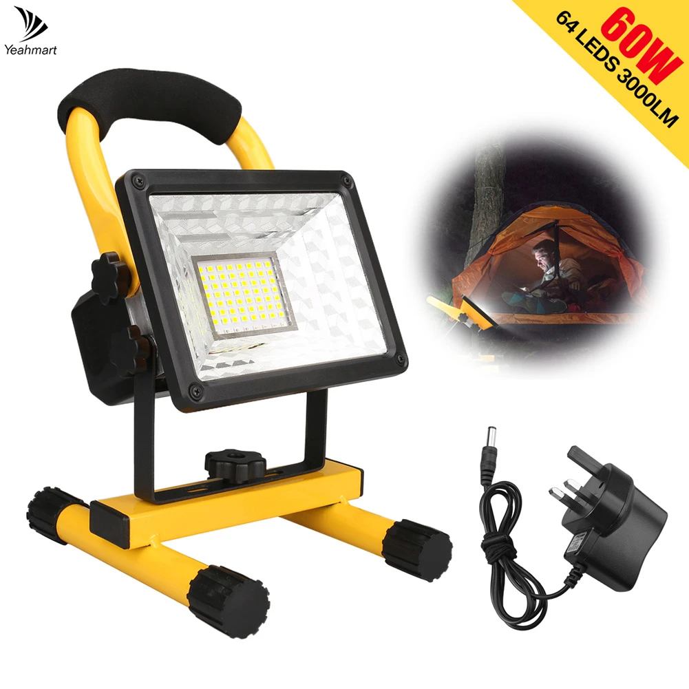 60W Rechargeable 64LEDS Work Lights Portable Stand Worklight 3000 Lumen Camping Bay Light Job Site Outdoor Emergency Lighting
60W Rechargeable 64LEDS Work Lights Portable Stand Worklight 3000 Lumen Camping Bay Light Job Site Outdoor Emergency Lighting