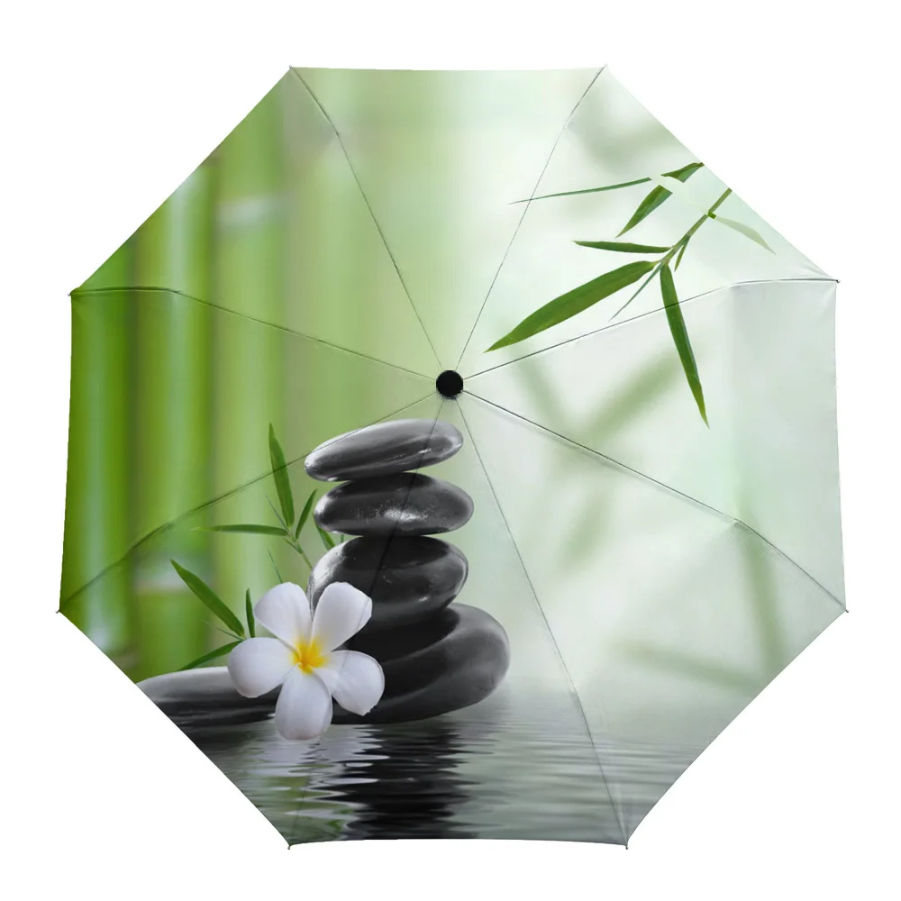 Flower Zen Stones Bamboo Windproof Umbrellas Travel Folding Umbrella for Female Male Eight Bone Automatic Printed Parasol
Flower Zen Stones Bamboo Windproof Umbrellas Travel Folding Umbrella for Female Male Eight Bone Automatic Printed Parasol