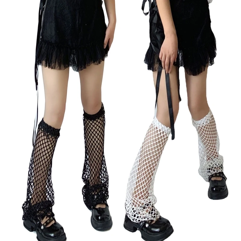 

Sexy Fishnet Women Leg Cover Socks Summer Japanese Stockings College Style Hollow Lolita Girl Thin Slouch Calf Socks Foot Cover