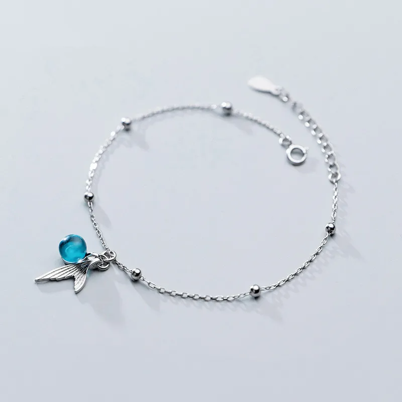 Pure 925 Sterling Silver Jewelry Crystal Round Bead Mermaid Charm Bracelet For Women Fine Romantic Accessories Adjustable d032
Pure 925 Sterling Silver Jewelry Crystal Round Bead Mermaid Charm Bracelet For Women Fine Romantic Accessories Adjustable d032