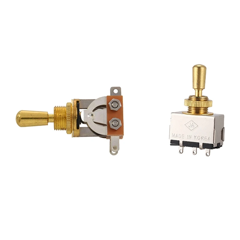 1 Pcs 3 Way Toggle Switch Pickup Selector Switch With Tip Knob & 1 Pcs 3 Way Box Toggle Switch With Metal Tip (Gold)
1 Pcs 3 Way Toggle Switch Pickup Selector Switch With Tip Knob & 1 Pcs 3 Way Box Toggle Switch With Metal Tip (Gold)
