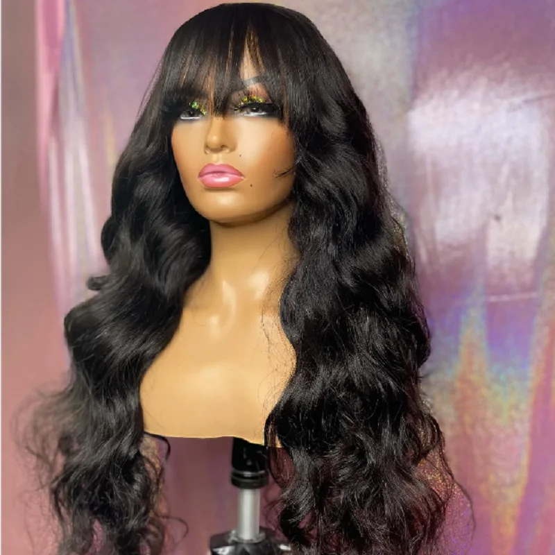 Soft 26 inch Long Wave Synthetic Machine WigWith Bangs For Black Women Glueless Cosplay Heat Fiber Wig
Soft 26 inch Long Wave Synthetic Machine WigWith Bangs For Black Women Glueless Cosplay Heat Fiber Wig