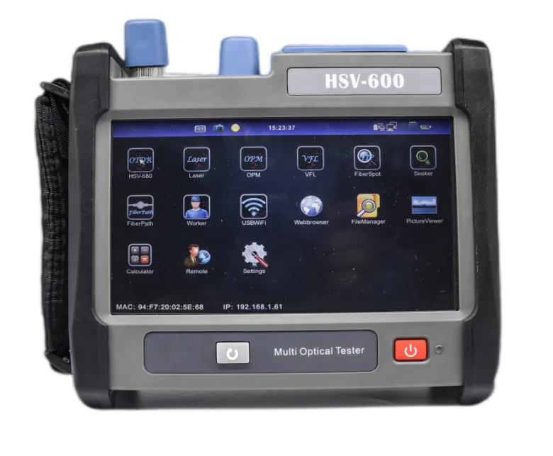 HSV-610 SM 1310/1550nm Multifunction OTDR with VFL and power meter optical fiber test equipment
HSV-610 SM 1310/1550nm Multifunction OTDR with VFL and power meter optical fiber test equipment