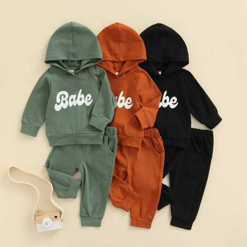 2Pcs Kids Unisex Tracksuits Clothes Letter Print Hooded Long Sleeves Sweatshirt + Elastic Waist Casual Pants for Boys, Girl
2Pcs Kids Unisex Tracksuits Clothes Letter Print Hooded Long Sleeves Sweatshirt + Elastic Waist Casual Pants for Boys, Girl