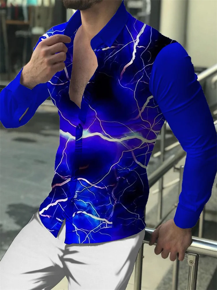 New stylish minimalist men's shirts lightning 3D printed shirts single-breasted lapels clothing party ball tops in summer 2023
New stylish minimalist men's shirts lightning 3D printed shirts single-breasted lapels clothing party ball tops in summer 2023