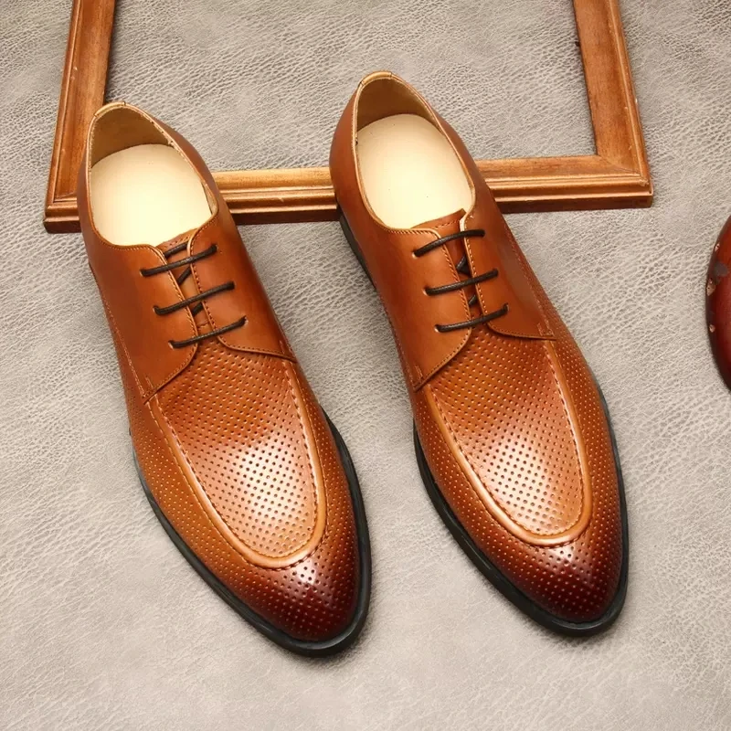 Fashion Men Dress Shoe Genuine Leather Oxfords Luxury Italian Shoes Black Brown Lace Up Wedding Office Business Formal Men Shoes
Fashion Men Dress Shoe Genuine Leather Oxfords Luxury Italian Shoes Black Brown Lace Up Wedding Office Business Formal Men Shoes