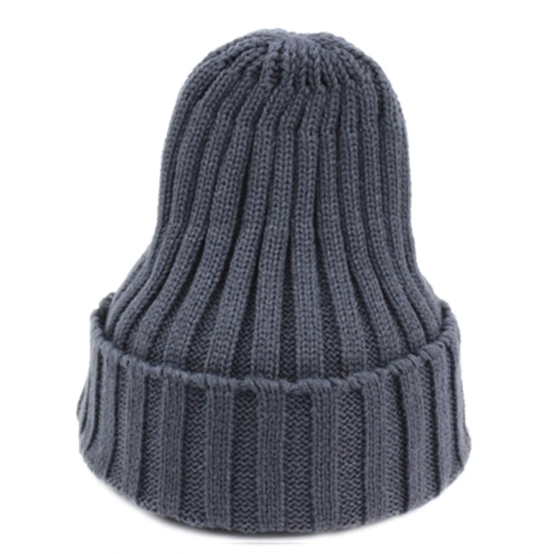 

Unisex Winter Chunky Ribbed Knit Pointed Beanie Hat Neon Solid Candy Color Stretch Snow Ski Cuffed Skull Cap Ear Drop Shipping