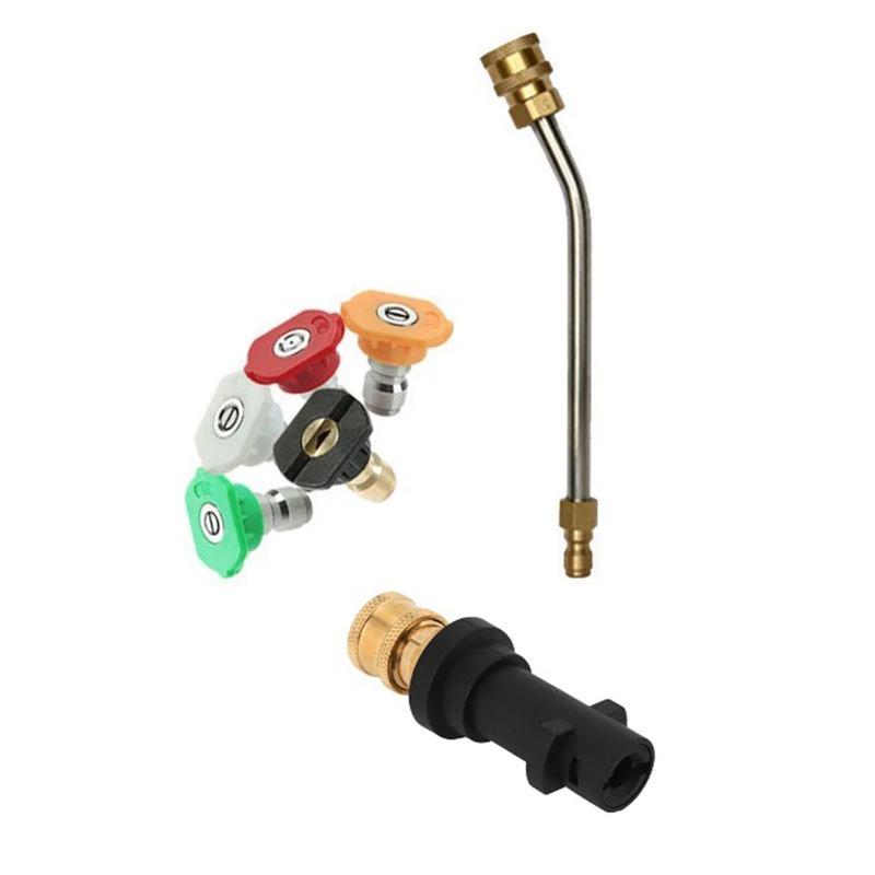 Car Pressure Washer Adapter,30 Degree Extension Wand Lance, 5Pcs Nozzle Tips For Karcher K2 K3 K4 K5 K6 K7 Accessories
Car Pressure Washer Adapter,30 Degree Extension Wand Lance, 5Pcs Nozzle Tips For Karcher K2 K3 K4 K5 K6 K7 Accessories