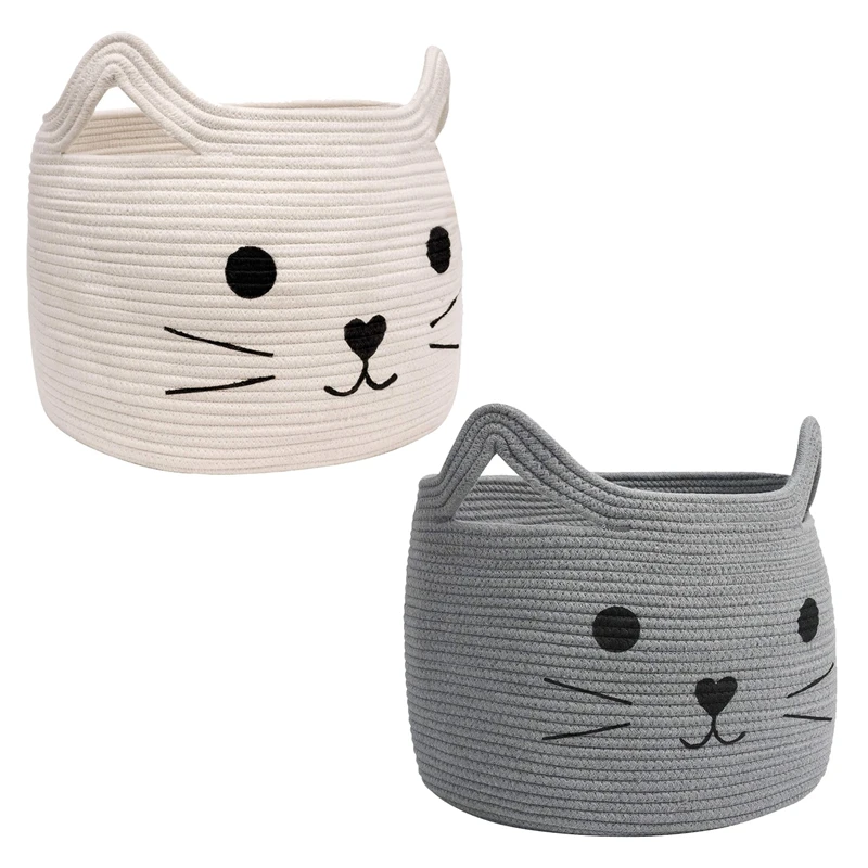 Woven Toy Hamper, Cotton Rope Storage Bin for Baby, Laundry Hamper Organizer for Toys, Clothes, Cute Gifts 
Woven Toy Hamper, Cotton Rope Storage Bin for Baby, Laundry Hamper Organizer for Toys, Clothes, Cute Gifts