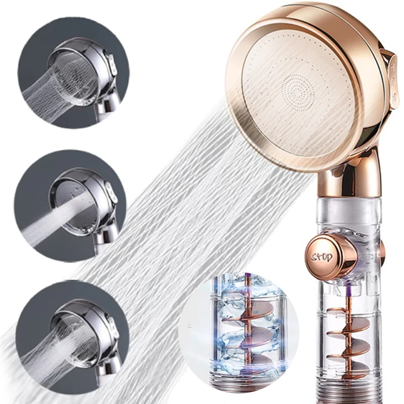 New 3-Mode Turbo Charged Shower Head Pusher Shower Head Advanced Bathroom Water Filter Shower Device
New 3-Mode Turbo Charged Shower Head Pusher Shower Head Advanced Bathroom Water Filter Shower Device