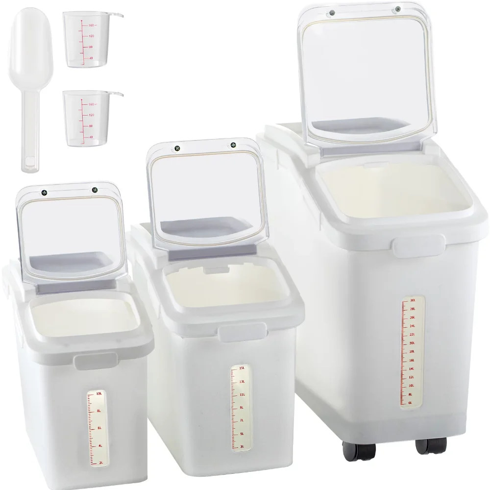 11.4+5.8+3.4 Gal Capacity Shelf Ingredient Bin, 500 Cup Flour Bins On Wheels Prosave Shelf-Storage with Lid and Scoop Rice Bin
11.4+5.8+3.4 Gal Capacity Shelf Ingredient Bin, 500 Cup Flour Bins On Wheels Prosave Shelf-Storage with Lid and Scoop Rice Bin