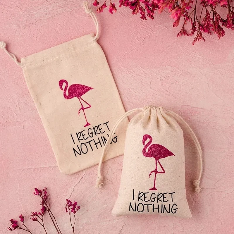 

5pcs I Regret Nothing Flamingo Recovery Hangover Kit Bags Wedding Bachelorette hen Party bridal shower bride to be gift Favor