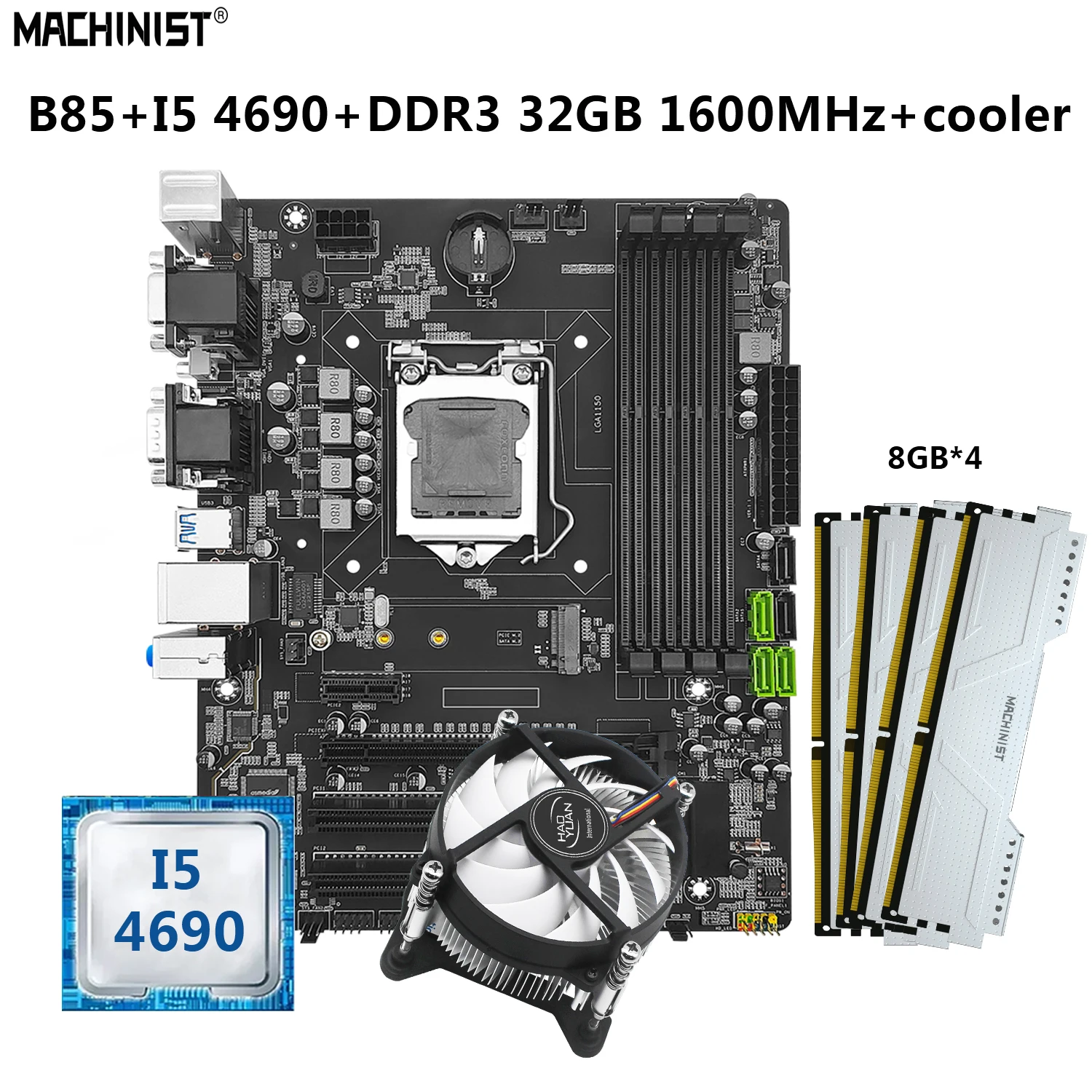 MACHINIST B85M-PRO материнская плата LGA 1150 Kit Core I5 4690 CPU 32G = 4x8G DDR3 RAM NVME M.2 Mini-itx встроенная графика + набор вентиляторов
MACHINIST B85M-PRO материнская плата LGA 1150 Kit Core I5 4690 CPU 32G = 4x8G DDR3 RAM NVME M.2 Mini-itx встроенная графика + набор вентиляторов
