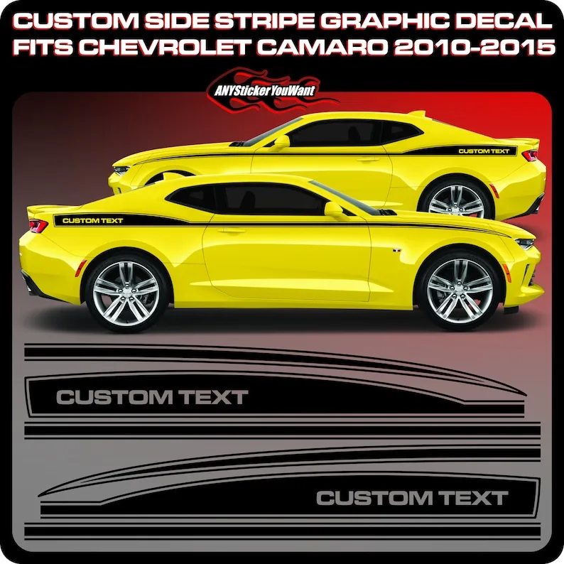 Набор графических наклеек с боковой полосой на заказ для Chevrolet Camaro 2010-2015
Набор графических наклеек с боковой полосой на заказ для Chevrolet Camaro 2010-2015