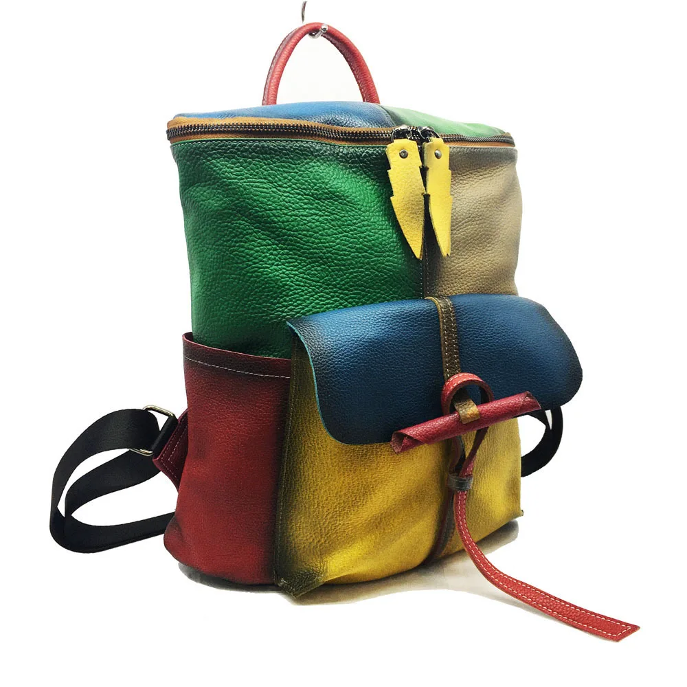 Women Full Genuine Leather Backpack Top Quality Cowhide Retro Style Patchwork Luxury Backpack Fashion Mochila for Teenager 2019
Women Full Genuine Leather Backpack Top Quality Cowhide Retro Style Patchwork Luxury Backpack Fashion Mochila for Teenager 2019