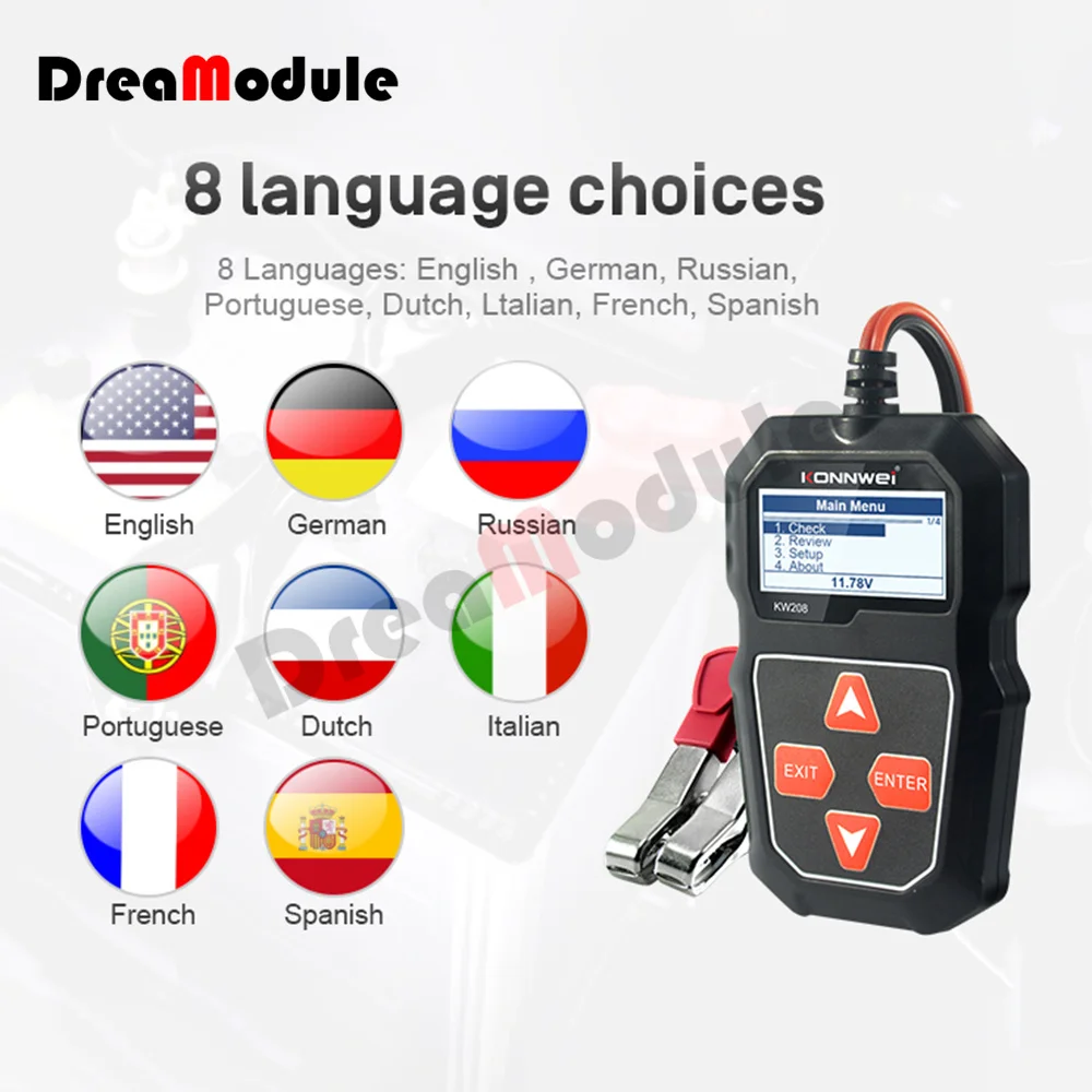 KW208 Car Battery Analyzer 12V 100 to 2000CCA Startup Charge Circuit Tester Battery Analyzer 12V Battery Diagnostic Tool
KW208 Car Battery Analyzer 12V 100 to 2000CCA Startup Charge Circuit Tester Battery Analyzer 12V Battery Diagnostic Tool