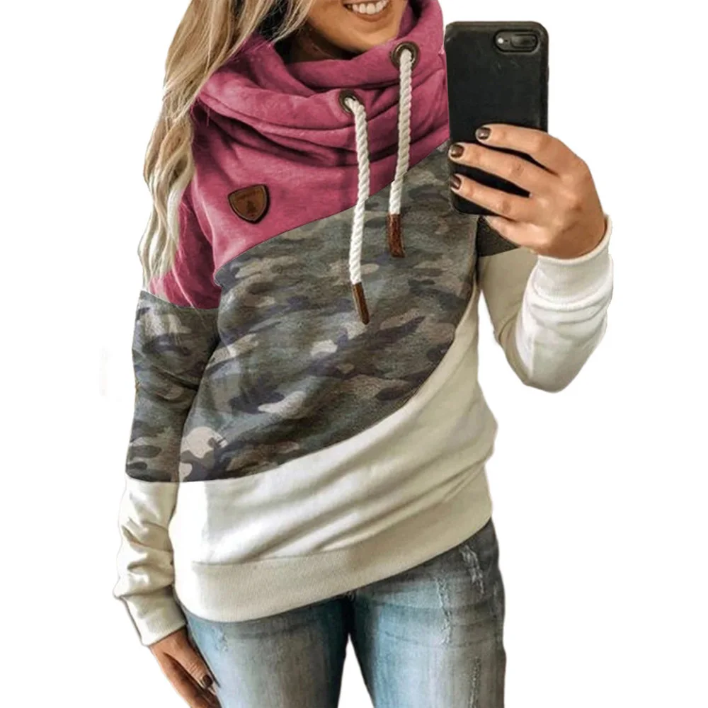 Euramerican Style Womens Clothing FALL/WINTER New Camo Stitching Casual Tops, Long-Sleeved Loose Hoodie
Euramerican Style Womens Clothing FALL/WINTER New Camo Stitching Casual Tops, Long-Sleeved Loose Hoodie
