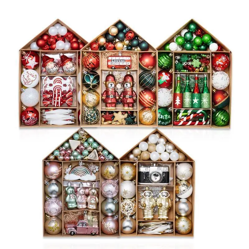 

70Pcs Christmas Balls Ornaments Xmas Tree Hanging Pendants Shatterproof Hang Decoration for Hoilday Party Baubles Set 2023