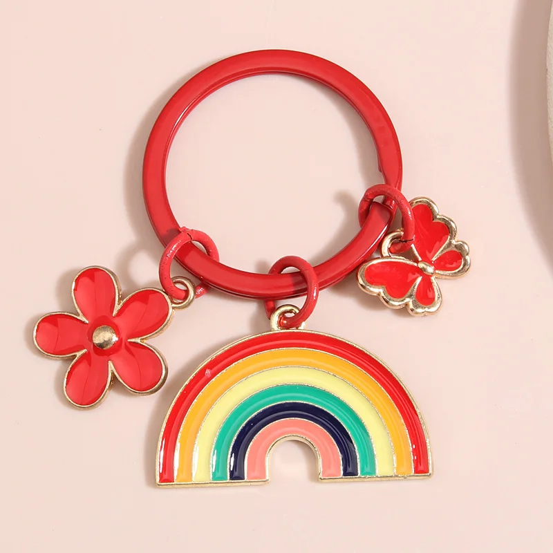 Cute Enamel Keychain Flower Rainbow Butterfly Key Ring Garden Key Chains For Women Girls Handbag Accessorie DIY Jewelry Gifts
Cute Enamel Keychain Flower Rainbow Butterfly Key Ring Garden Key Chains For Women Girls Handbag Accessorie DIY Jewelry Gifts