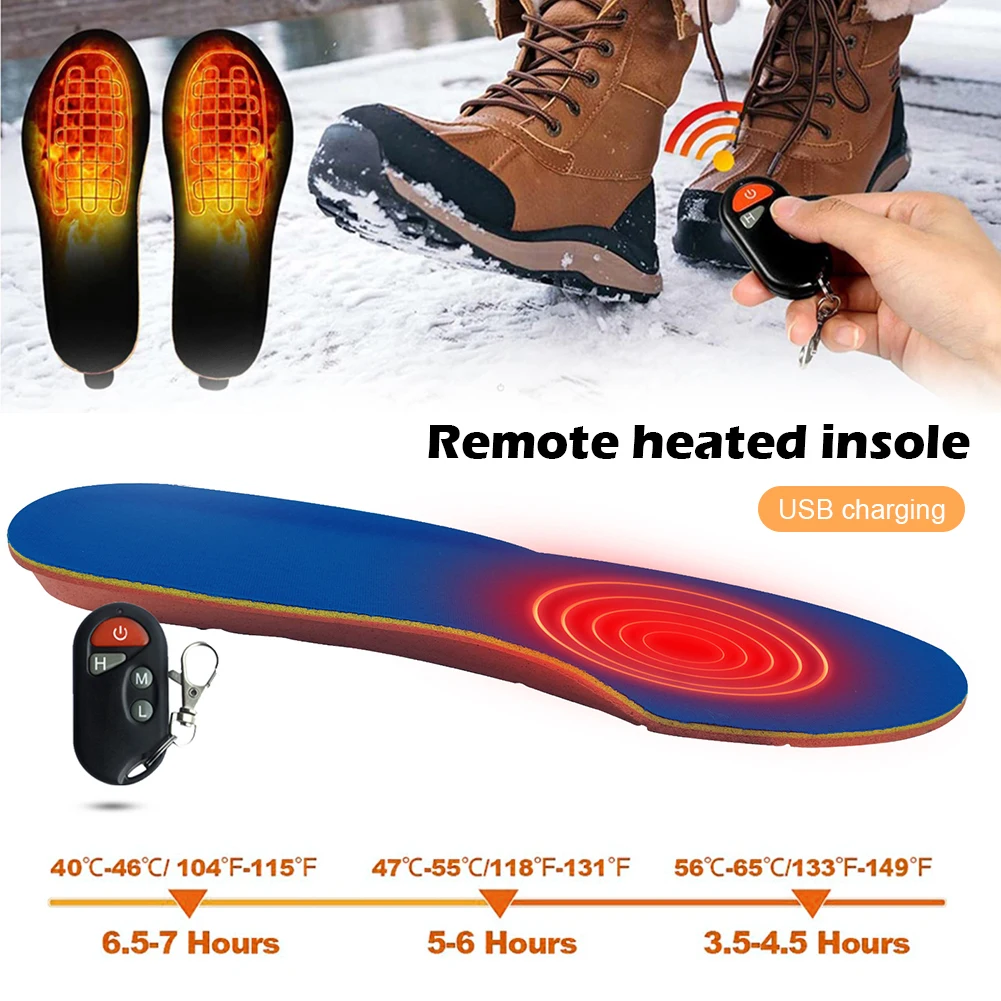 New Winter Electric Heated Insoles with Remote Control USB Rechargeable Thermal Insoles 3 Temperatures Adjustment Foot Warmer
New Winter Electric Heated Insoles with Remote Control USB Rechargeable Thermal Insoles 3 Temperatures Adjustment Foot Warmer