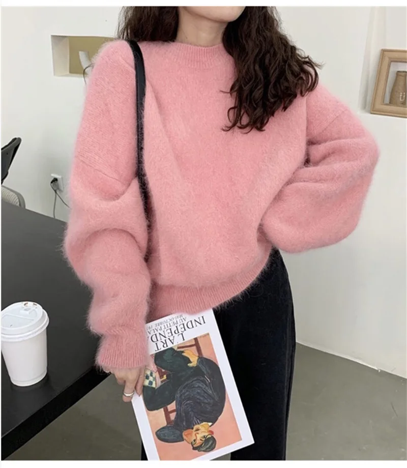 Mink Cashmere Tops Women New Soft Keep Warm Loose Pullovers Sweater O-Neck Long Sleeve Solid Sweet Jumper Outwear Autumn G275
Mink Cashmere Tops Women New Soft Keep Warm Loose Pullovers Sweater O-Neck Long Sleeve Solid Sweet Jumper Outwear Autumn G275