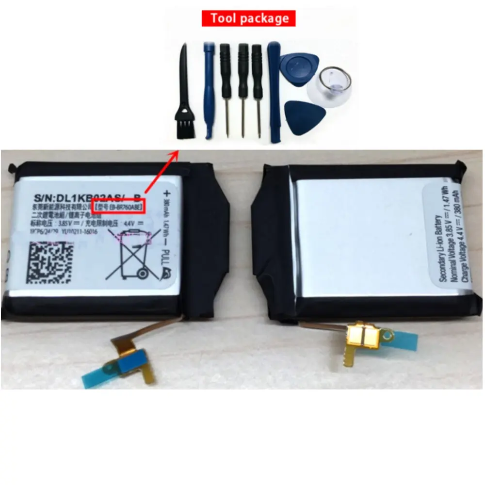 EB-BR760ABE size Battery for Samsung Gear S3 Frontier / Classic EB-BR760A SM-R760 SM-R770 SM-R765 SM-R765S with Tools
EB-BR760ABE size Battery for Samsung Gear S3 Frontier / Classic EB-BR760A SM-R760 SM-R770 SM-R765 SM-R765S with Tools