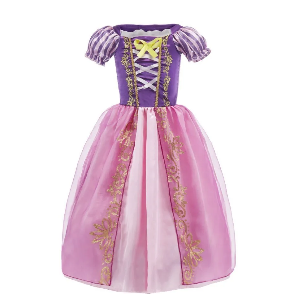 Платье Рапунцель для девочек Детский костюм косплея платье принцессы