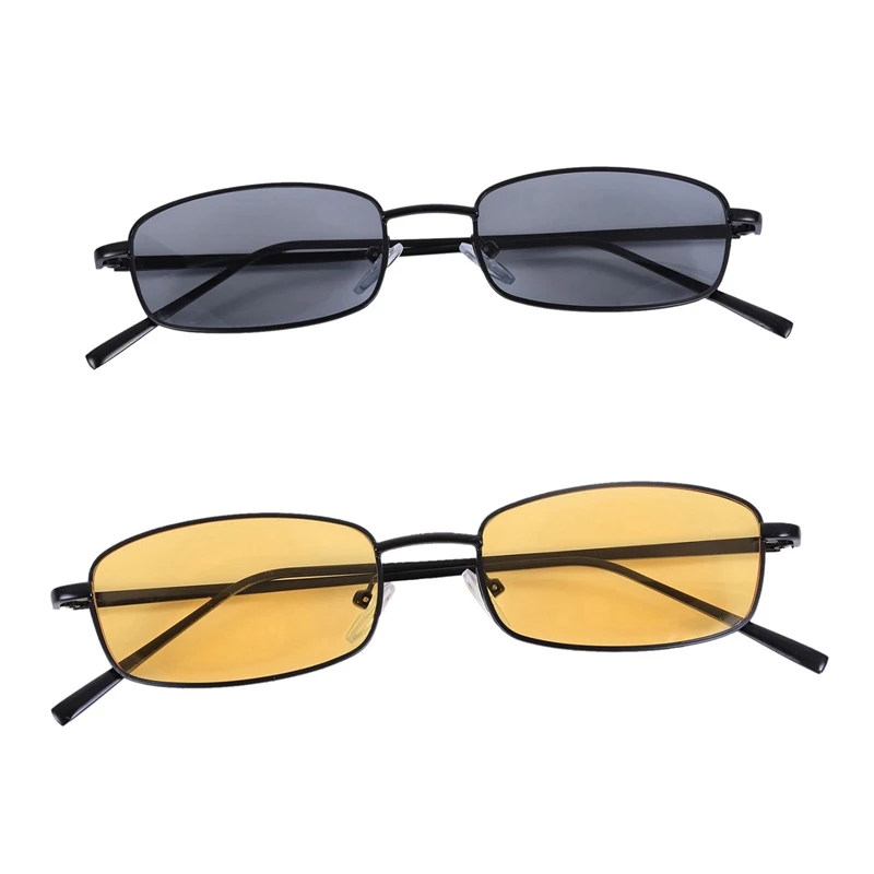2 Pcs Vintage Sunglasses Unisex Rectangle Glasses Small Shades Sunglasses S8004, Black Frame Grey & Black Frame Yellow
2 Pcs Vintage Sunglasses Unisex Rectangle Glasses Small Shades Sunglasses S8004, Black Frame Grey & Black Frame Yellow