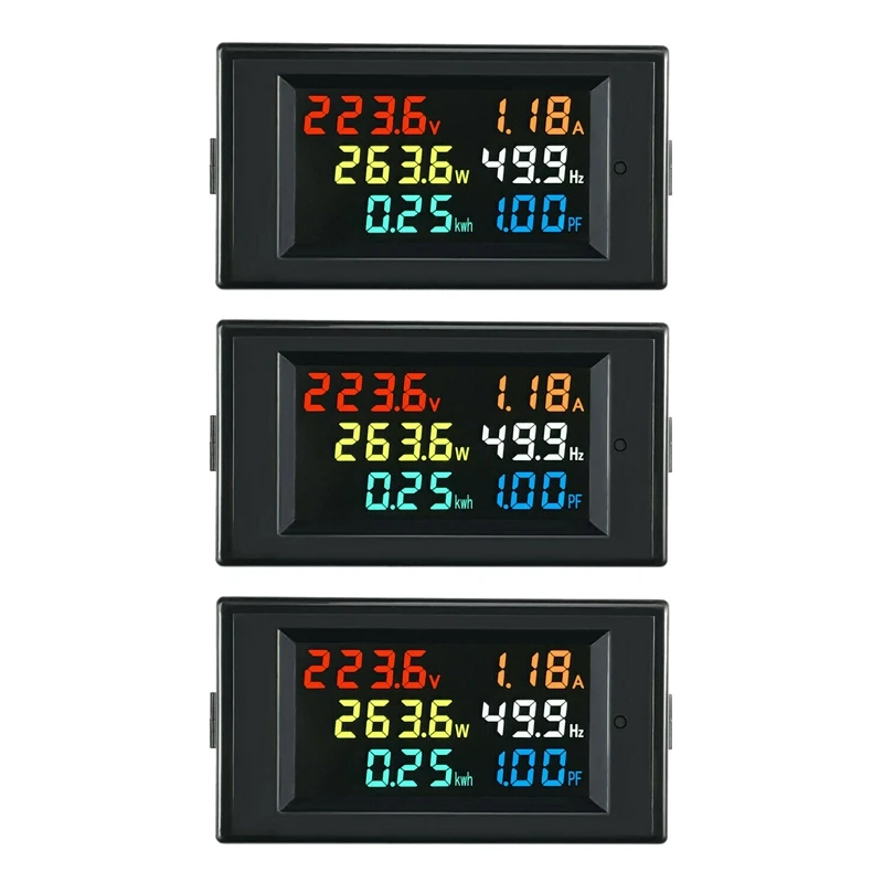 

3X 6 In 1 AC Monitor D69-2058 AC Digital Voltage And Current Power Frequency Factor Electricity Meter