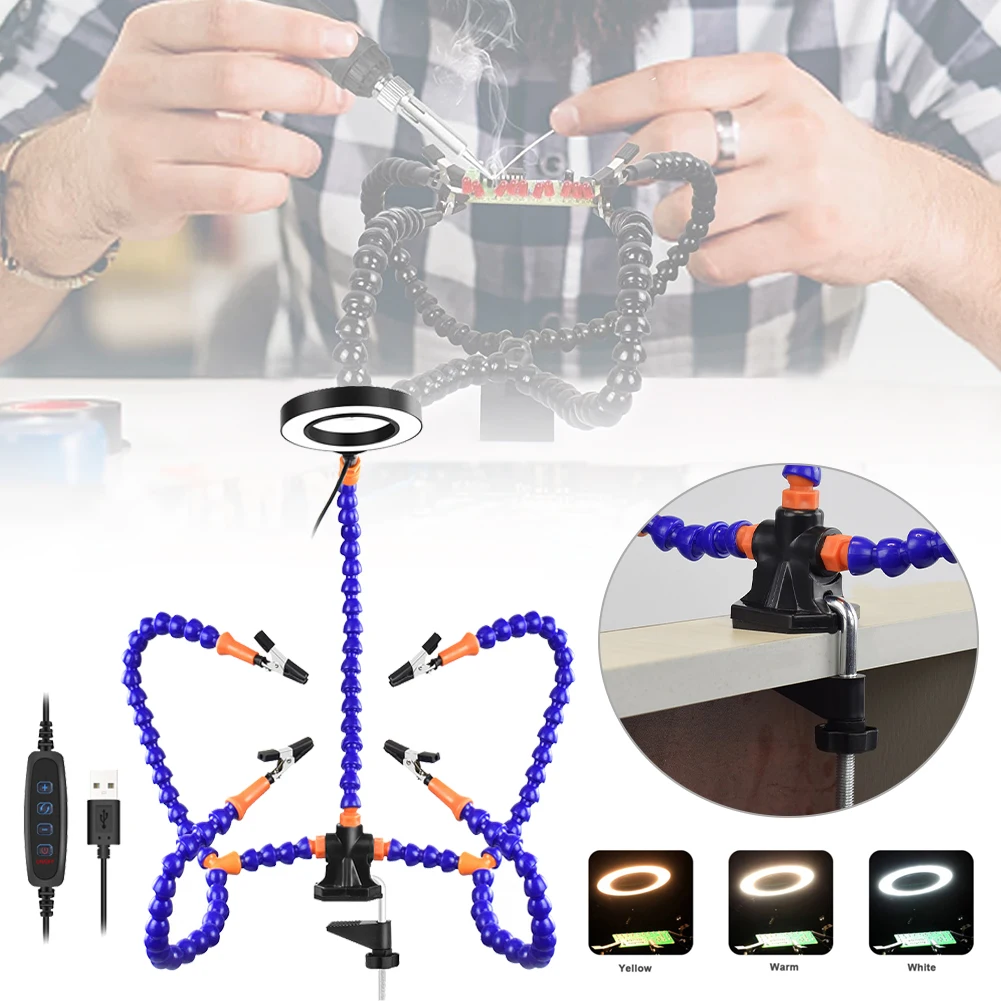 Table Clamp Soldering Helping Hands Third Hand Tool Soldering Station USB 3X Illuminated Magnifier Welding Repair Tool
Table Clamp Soldering Helping Hands Third Hand Tool Soldering Station USB 3X Illuminated Magnifier Welding Repair Tool