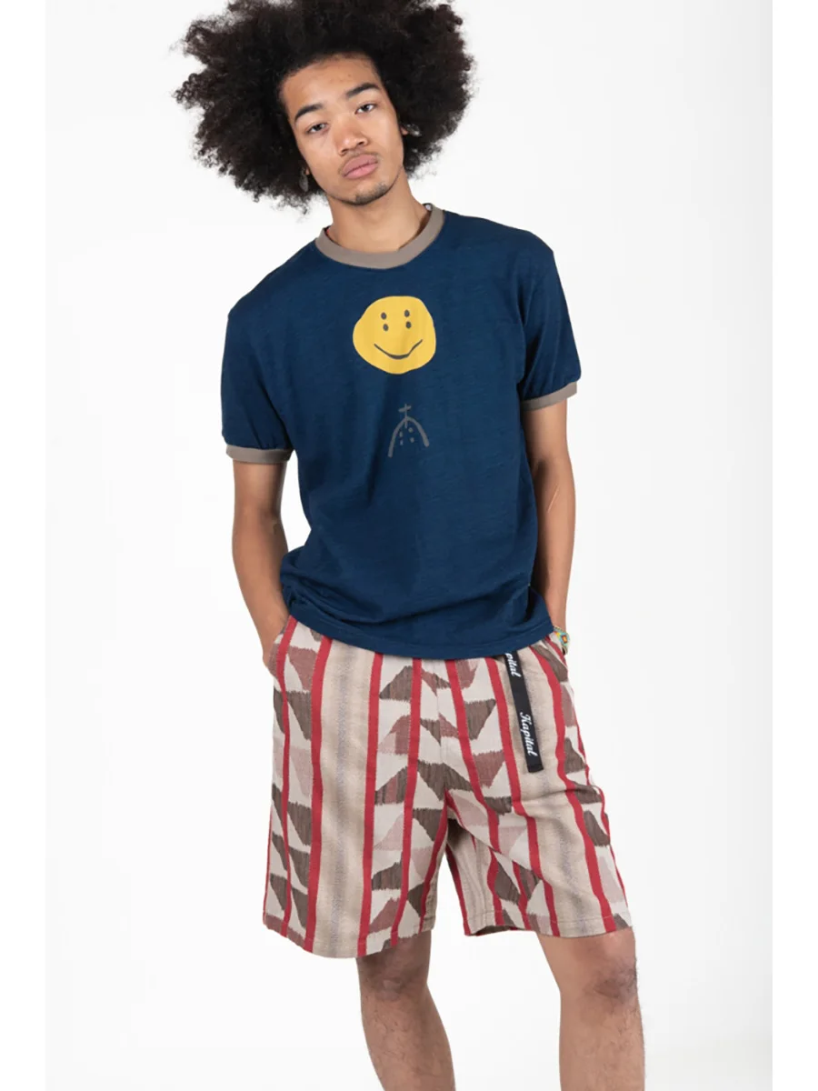 Kapital Vintage Japan Retro Smiling Face Print Loose Short Sleeve Cotton T-shirt Men's and Women's O- Neck Dark Blue Summer Tees
Kapital Vintage Japan Retro Smiling Face Print Loose Short Sleeve Cotton T-shirt Men's and Women's O- Neck Dark Blue Summer Tees