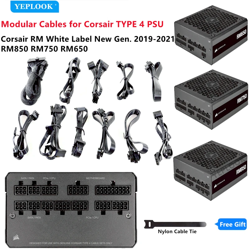 Модульный кабель PCIe 8Pin Dual 8Pin GPU CPU 4 + 4Pin SATA Molex 4Pin ATX 24Pin для Corsair RM White Label New Gen. RM850 RM750 RM650
Модульный кабель PCIe 8Pin Dual 8Pin GPU CPU 4 + 4Pin SATA Molex 4Pin ATX 24Pin для Corsair RM White Label New Gen. RM850 RM750 RM650